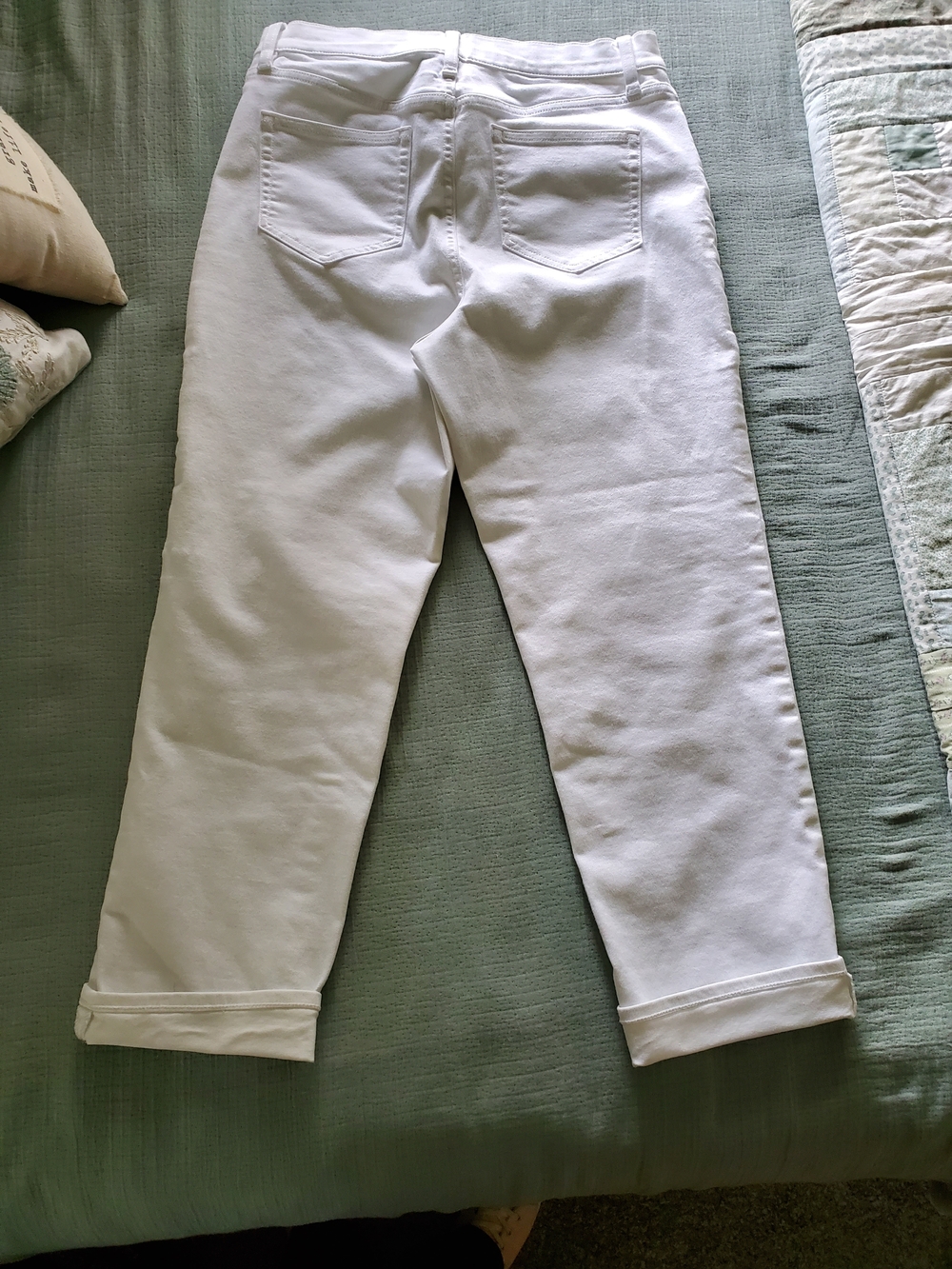 Lands' End White Boyfriend Jeans - Picture 3 of 9